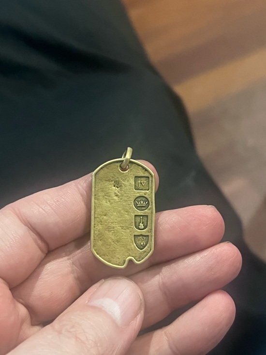 John Varvatos Other - John Varvatos Brass Shield Emblem Dog Tag Pendant